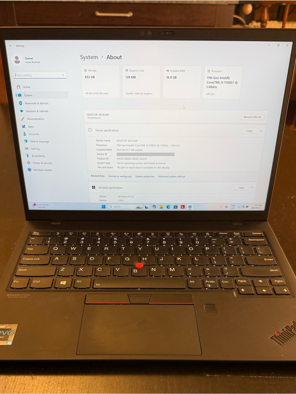 Lenovo ThinkPad X1 Nano w/ ThinkPad dock
